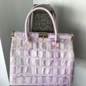 Italian leather lavender handbag